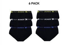 Bonds Mens X-Temp Brief Stretchy Wide Waistband Super Flat Seams 6 Pack MWHM3A
