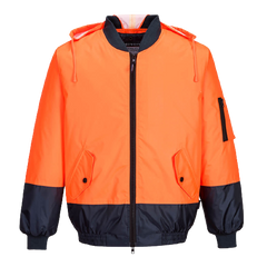 Portwest Hi-Vis Bomber Jacket 2 Tone Waterproof Reflective Work Safety MJ304