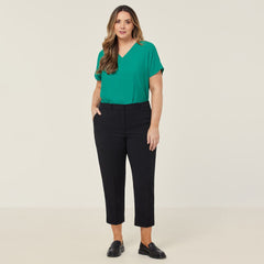 NNT Womens Crepe Stretch Lightweight  Classic High Waist Cropped Pant CAT3YC