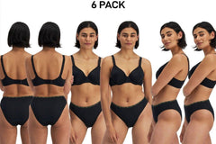 Bonds Womens Damn Dry Active Hi Bikini Protect Odours & Light Leaks 6 Pack WRJCA
