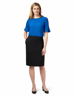 NNT Womens Formal Dobby Stretch Panel Pencil Skirt Fully Lined Business CAT2NF