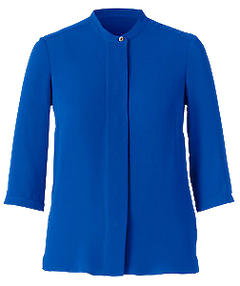 NNT Womens Discontinued Double Georgette 3/4 Sleeve Blue Blouse CAT4Q1