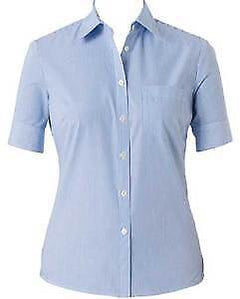 NNT Womens Cotton Blend Balance Stripe S/S Sction BK Shirt Business Shirt CAT47A