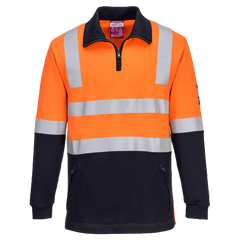 Portwest Flame Resistant Hi-Vis Brushed Fleece 1/2 Zip Jumper Comfortable MF202