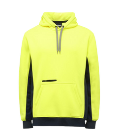 KingGee Mens Hi Vis Pull Over Hoodie Fleece Drawstring Work Safe Safety K55033