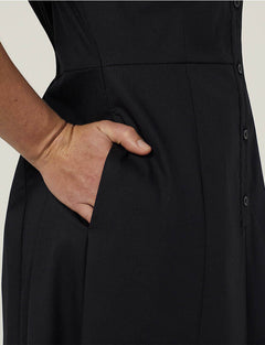 NNT Womens Avignon Shirt Dress Fit Flare Collared Elbow Length Cotton CAT69K
