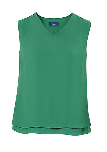 NNT Womens Discontinues Double Georgette V Neck Layrd BLS Short Sleeve CAT9XN