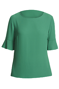 NNT Womens Fluted Sleeve Top Classic Fit round Neck Blouse CATU5T