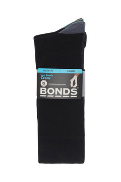 Bonds Mens Bamboo Crew Socks Fine Seams Comfy Toes & Ankle Support 6 Pack SZFQ5W