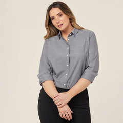 NNT Womens Cotton Chambray Collared Button Long Sleeve Relaxed Shirt CATUSZ