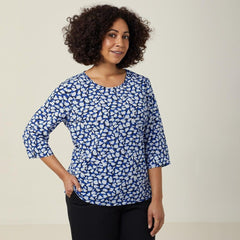 NNT Womens 4 Pack Antibacterial Petal Print Comfy Classic 3/4 Sleeve Top CATUFN