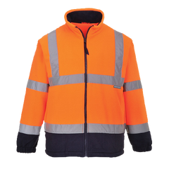 Portwest Polar Fleece Jacket Collar Zip Opening Reflective Work Safety F301