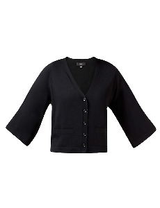 NNT Womens Wide Sleeve Cropped Knit Cardigan Boxy Button Shirt CAT5CA