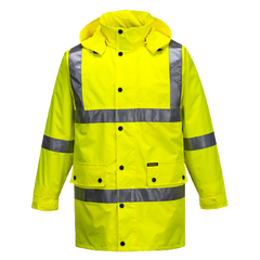 Portwest Argyle Full Hi-Vis Rain Jacket with Tape 2 Tone Work Safety MF306