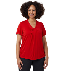 NNT Womens Matt Jersey Twist Neck Short Sleeve Top Classic Fit V Neckline CATUFS