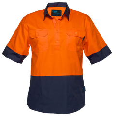 Portwest Hi-Vis Two Tone Lightweight Short Sleeve Closed Front Shirt Wear MC802