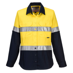 Portwest Ladies 2 Tone Regular Weight Long Sleeve Shirt with Tape ML108