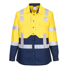 Portwest Ladies Hi-Vis Stretch Long Sleeve Shirt 2 Tone Reflective Safety LS502