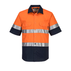 Portwest Hi-Vis Two Tone Lightweight Short Sleeve Shirt with Tape Safety MA802