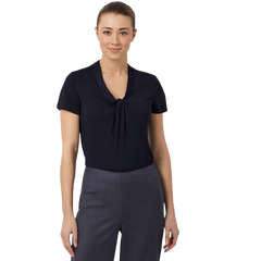 NNT Womens Matt Jersey Twist Neck Short Sleeve Top Classic Fit V Neckline CATUFS