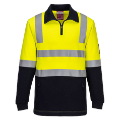 Portwest Flame Resistant Hi-Vis Brushed Fleece 1/2 Zip Jumper Comfortable MF202