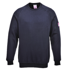 Portwest Flame Resistant Anti-Static Long Sleeve Brushed Fleece Crew Jumper FR12
