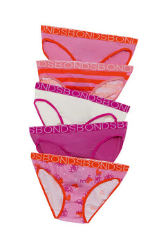 Bonds Girls Bikini Soft and Stretchy Perfect Everyday Coverage 5 Pack UWNV5A