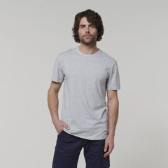 Hard Yakka Mens Cotton Breathable Crew Neck Short Sleeve Core Tee Y19251