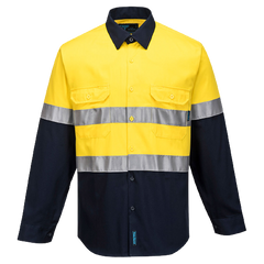 Portwest Hi-Vis Two Tone Regular Weight Long Sleeve Shirt Tape Safety MA101