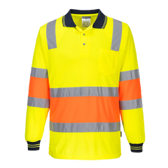 Portwest Two-toned Biomotion Polo Comfortable Shirt Reflective Work Safety MP511