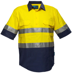 Portwest Hi-Vis Two Tone Regular Weight Short Sleeve Close Shirt Tape MC102