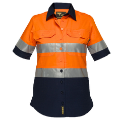 Portwest Ladies 2 Tone Lightweight Short Sleeve Shirt with Tape Hi VisTex ML809