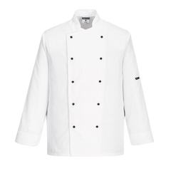 Portwest Somerset Chefs Jacket Mandarin Collar Reversible Front Jacket C834
