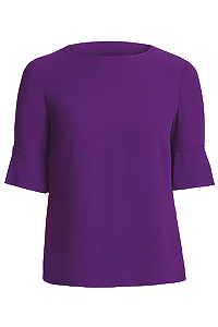 NNT Womens Fluted Sleeve Top Classic Fit round Neck Blouse CATU5T