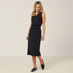 NNT Womens Crepe Stretch Comfy Lightweight Midi Lenght A-Line Skirt CAT2RV