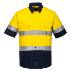 Portwest Hi-Vis Two Tone Lightweight Short Sleeve Shirt with Tape Safety MA802