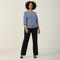 NNT Womens 2 Pack Antibacterial Petal Print Comfy Classic 3/4 Sleeve Top CATUFN