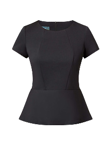 NNT Womens Ponte Knit Cap SLV Peplum Top Front Panelling Short Sleeve CAT9S1