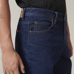 Hard Yakka 2 Pack Mens Heavy Duty Washed Straight Denim Work Jeans Y03514