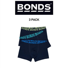 Bonds Boys Trunk Sport Moisture Wicking Cool & Dry Comfort Covered 3 Pack UWKN3A