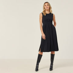 NNT Womens Crepe Stretch Elegant Midi Length Comfy Sleeveless Dress CAT69T