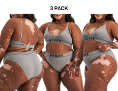 Bonds Womens Retro Rib Seamless Hi Bikini Hi Leg Smooth Stretchy 3 Pack WU8GT