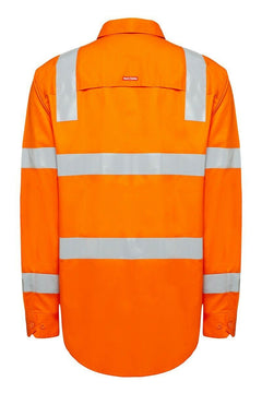 Mens Hard Yakka Rain Lightweight Drill Shirt Tape Hi-Vis Biomotion Safety Y04265
