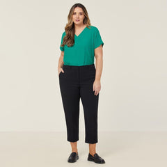 NNT Womens Crepe Stretch Lightweight  Classic High Waist Cropped Pant CAT3YC