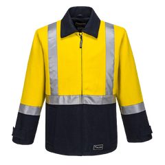 Portwest Mens Huski Bluey Jacket Hi Vis Full Zip Flame Resistant Lining K8018