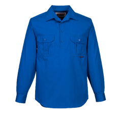 Portwest Adelaide Shirt, Long Sleeve, Light Weight Cotton Polo Shirt MC903