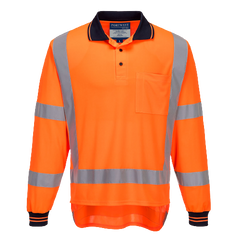 Portwest TTMC Long Sleeve Polo 2 Tone Comfort HiVis Reflective Work Safety TM312