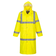Portwest Hi-Vis Coat 122cm Waterproof Reflective Taped Work Safety H445