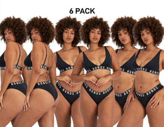 Bonds Womens Icons Super Logo Bikini Cotton Comfy Hi Leg Cut Undies 6 Pack WR4L