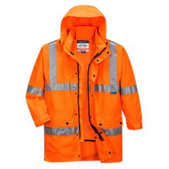 Portwest Argyle Full Hi-Vis Rain Jacket with Tape 2 Tone Work Safety MF306